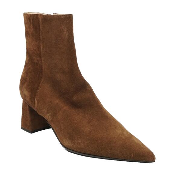 AGL Mimma Pointed Toe Block Heel Bootie Brown Women's Size 41.5 (US 11.5) NWOB - Picture 1 of 8